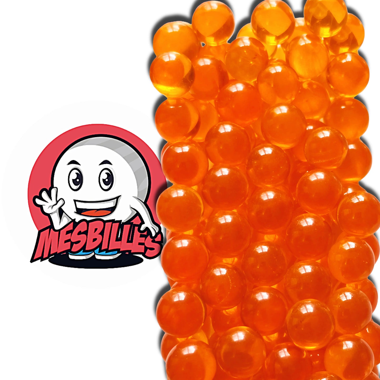 1 Bille verre de bohème Loupe Orange 08 mm