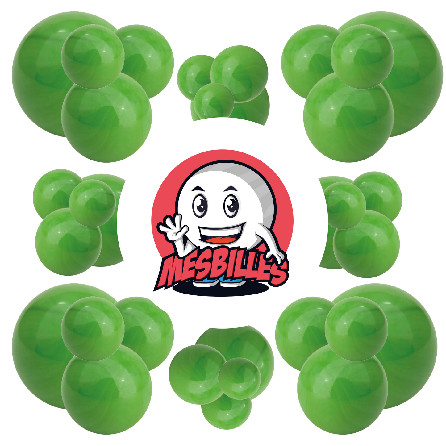 1 Bille Perle Vert 25 mm