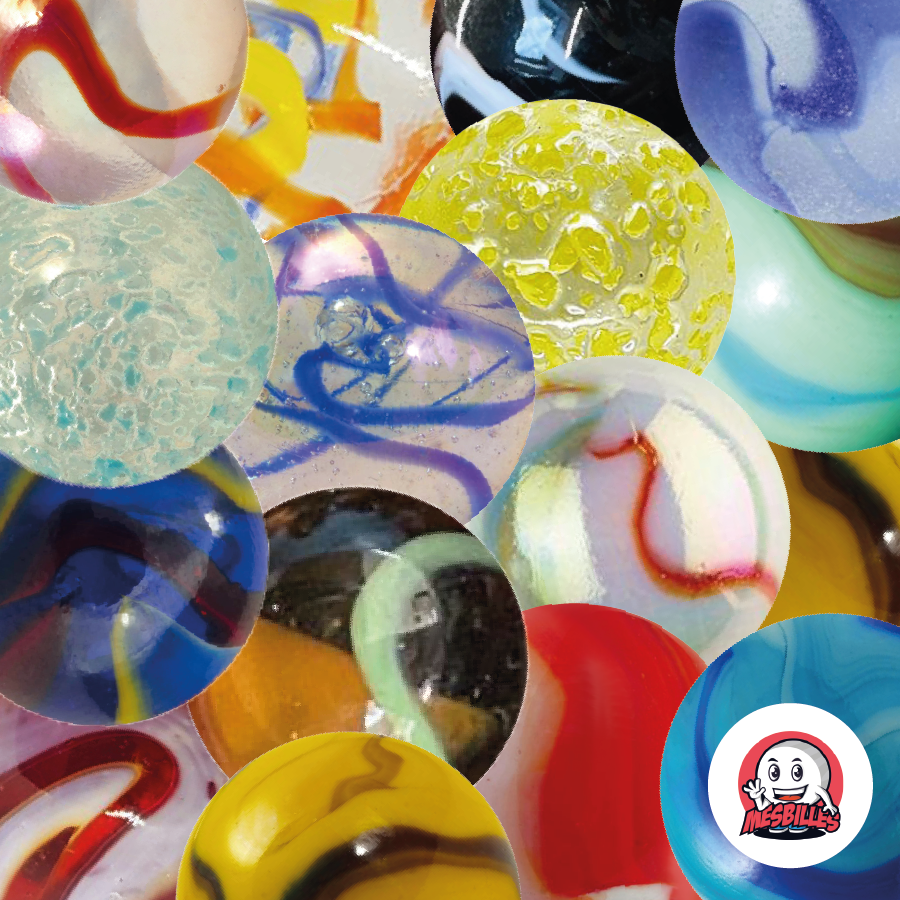 Grosses billes de 35 mm, billes en verre, billes traslucides et opaques, billes brillantes par MesBilles