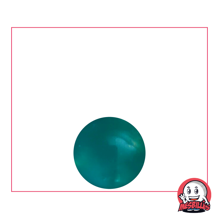 1 Bille verre de bohème Loupe Bleu-Canard 14 mm