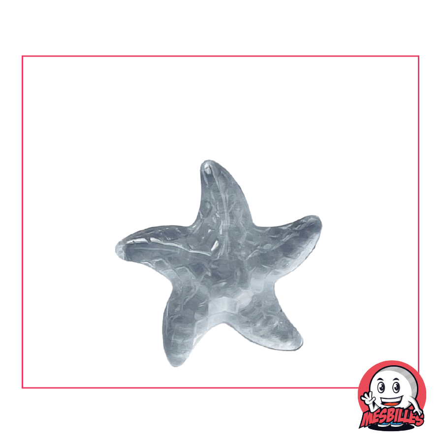 Bille Extra-Plate Étoile de Mer en Verre Translucide Cristal - MesBilles