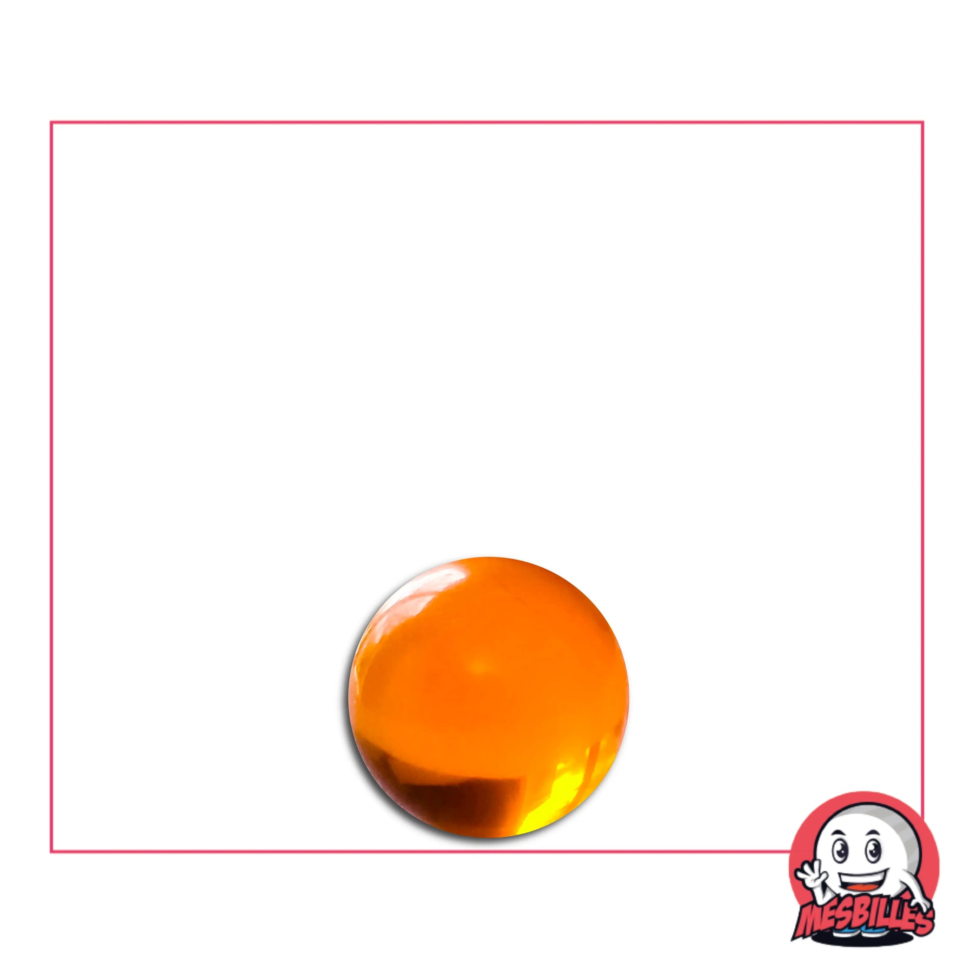 Mini Bille de 08 mm est en Cristal de Bohême couleur Orange Translucide.