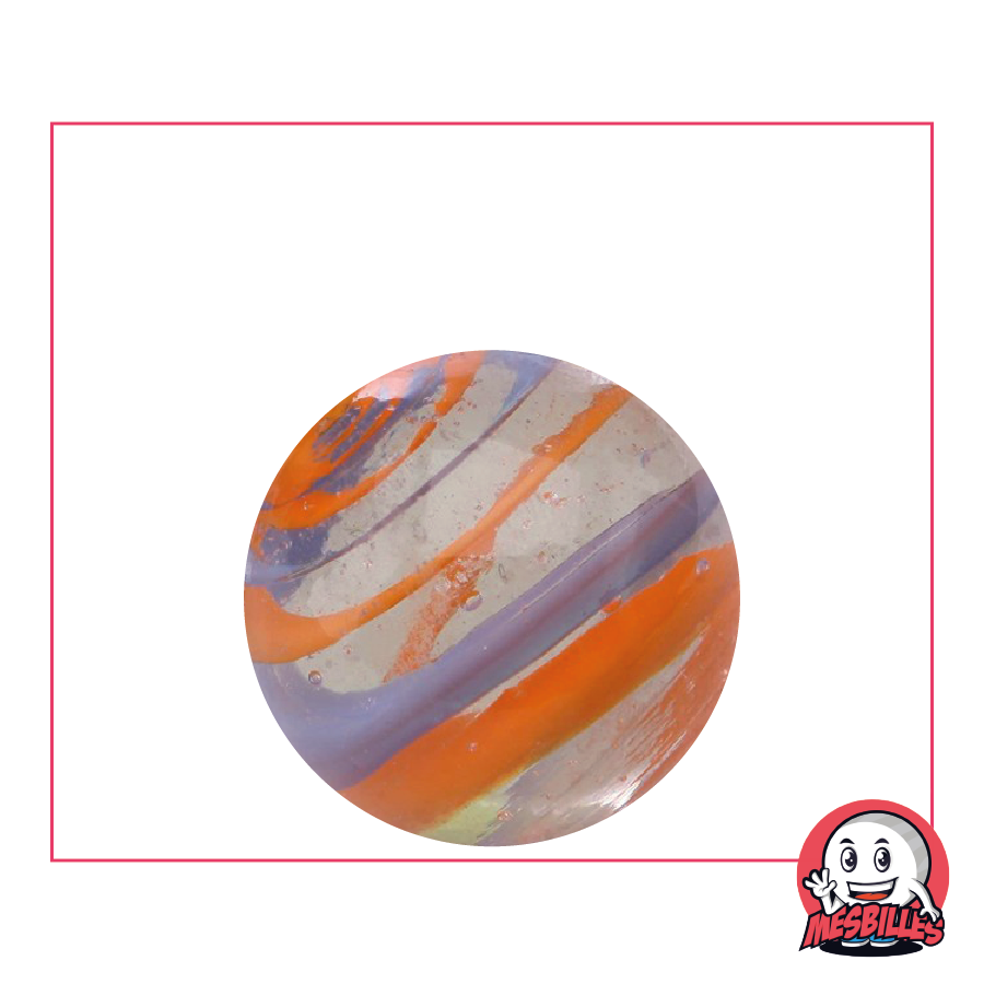1 Bille Cyclone Orange et Bleu 25 mm KimPlay Collector
