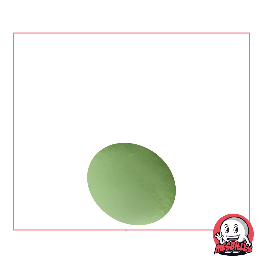 1 Bille Plate Loupe Vert-Clair 18 mm