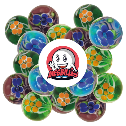 1 Bille Art Florale Violette 16 mm