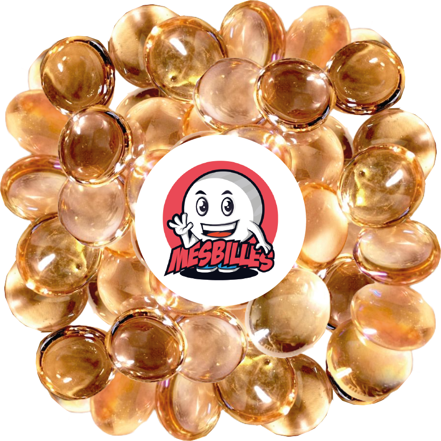 1 Bille Plate Irisé Pêche 18 mm