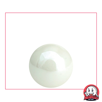 MesBilles - Bille Glossy Blanche Nacrée opaque brillante 22 mm