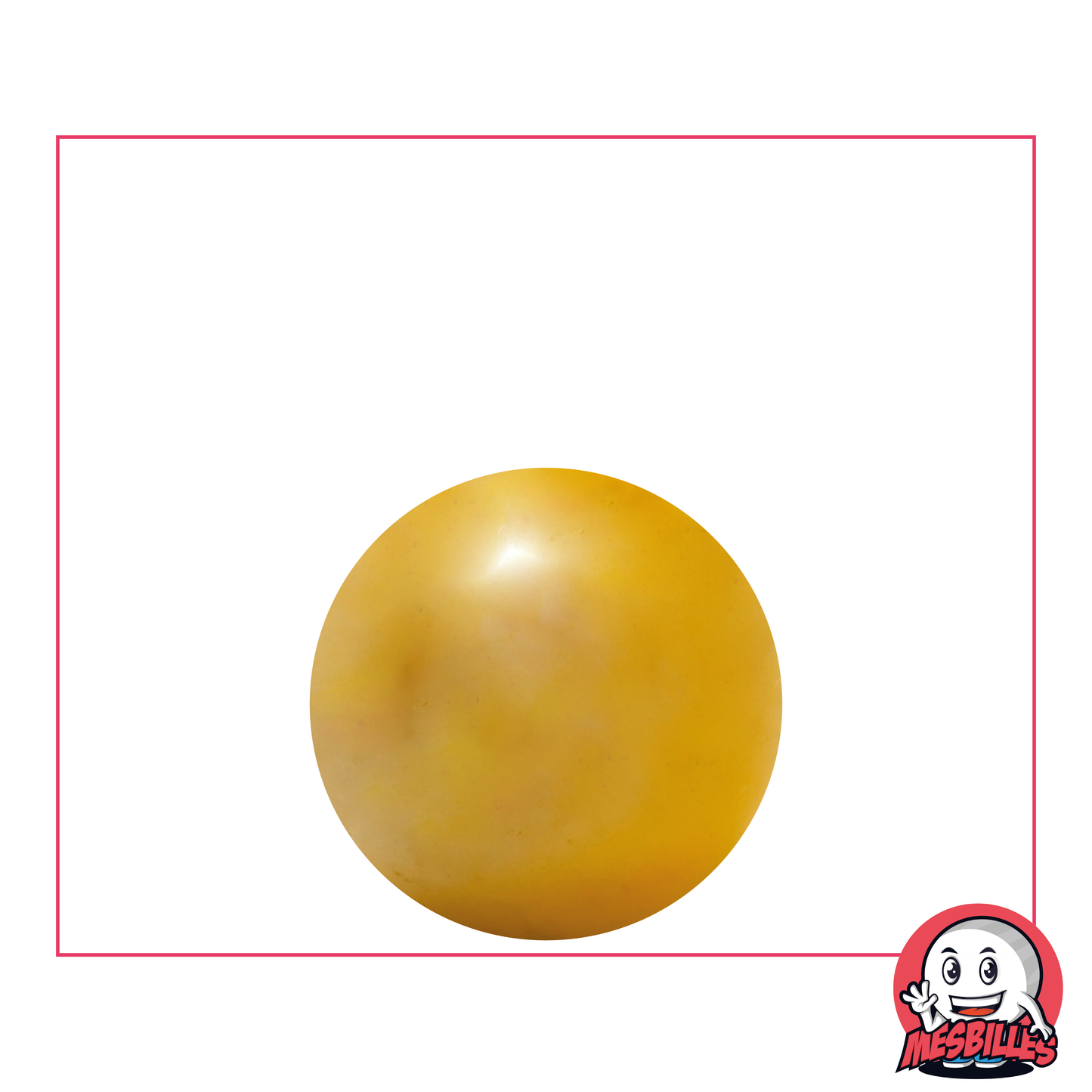 Bille Glossy 22 mm - Verre Opaque et Brillant Jaune Nacré - MesBilles