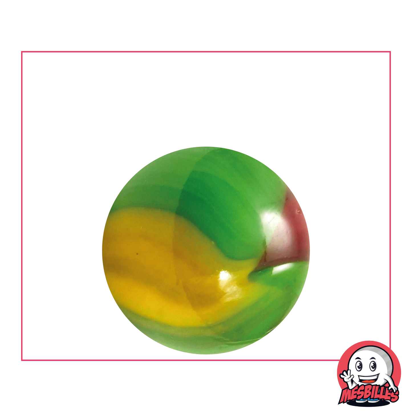 Bille Jungle 25 mm Vert Jaune Marron - MesBilles