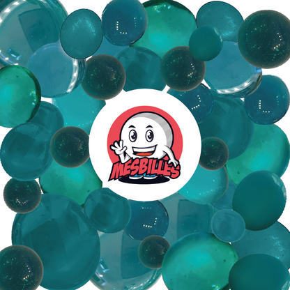 1 Bille verre de bohème Loupe Bleu-Canard 14 mm