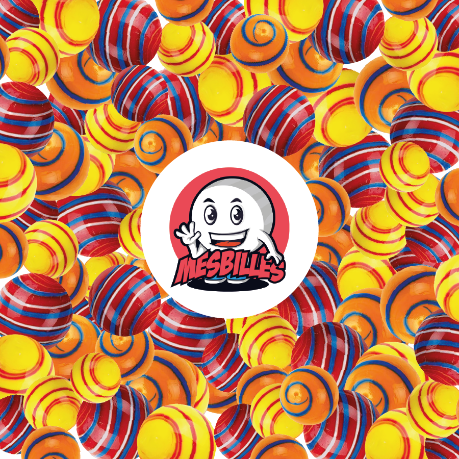 1 Bille Equinoxe Jaune et Blanc 25 mm KimPlay Collector