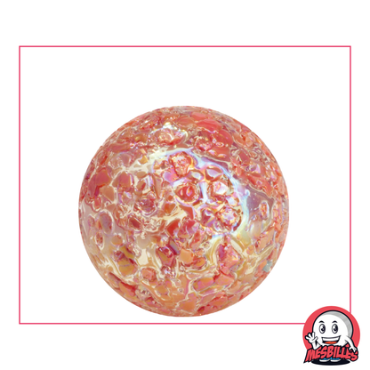 Bille Pépite 35 mm verre translucide recouvert d'éclats rouge - MesBilles