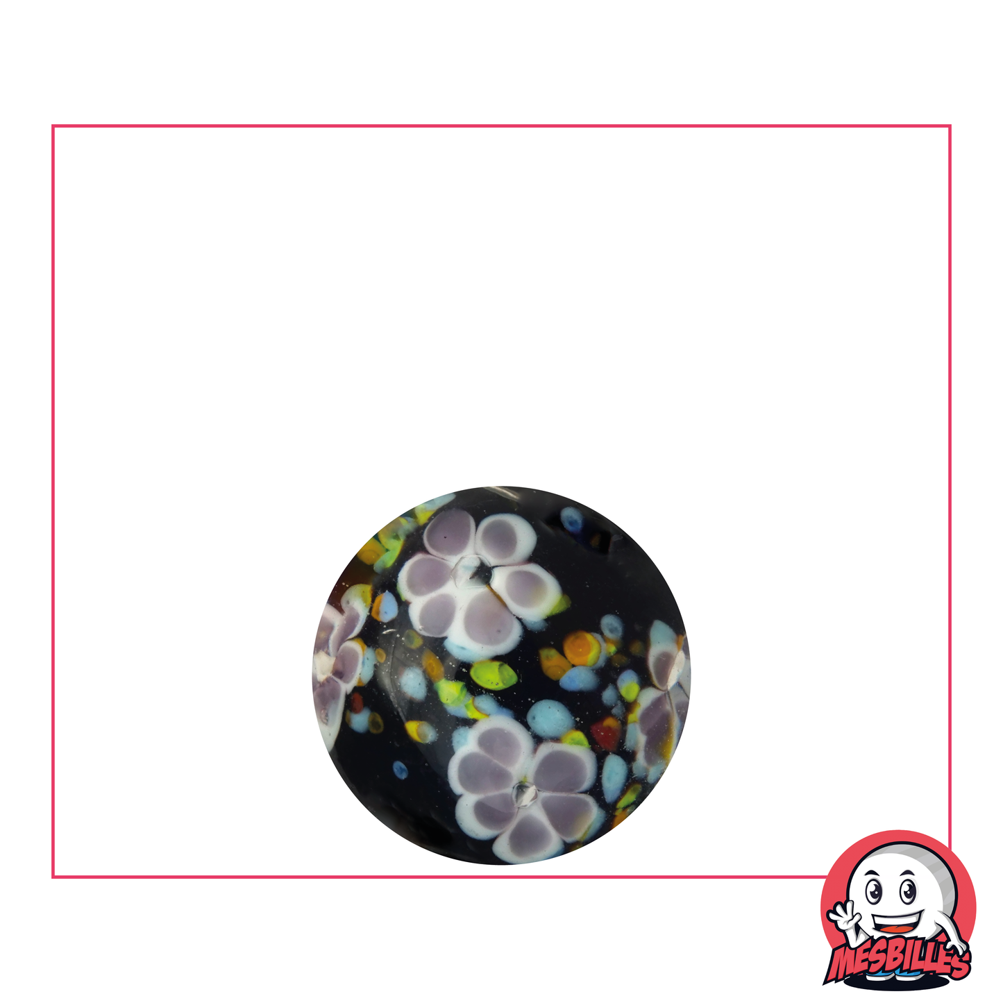 1 Bille Art Tapis Floral Noir 16 mm