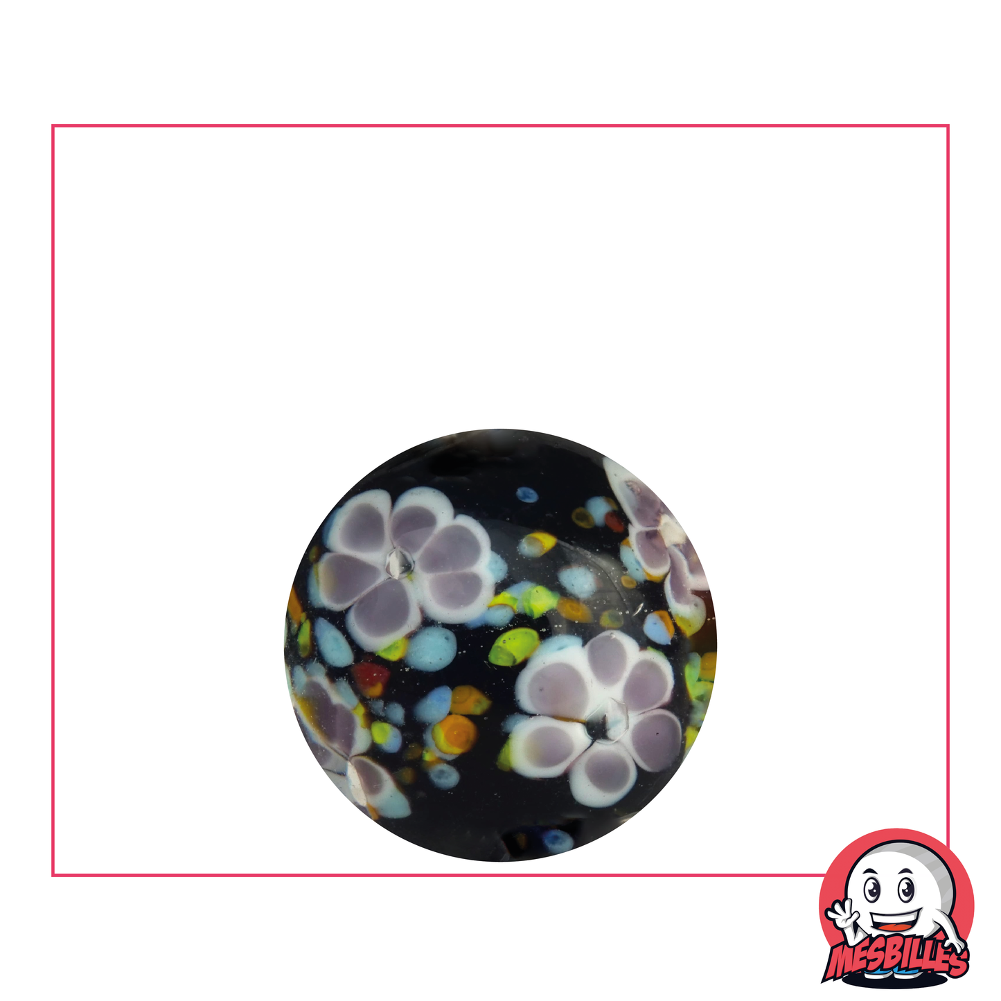 1 Bille Art Tapis Floral Noir 22 mm