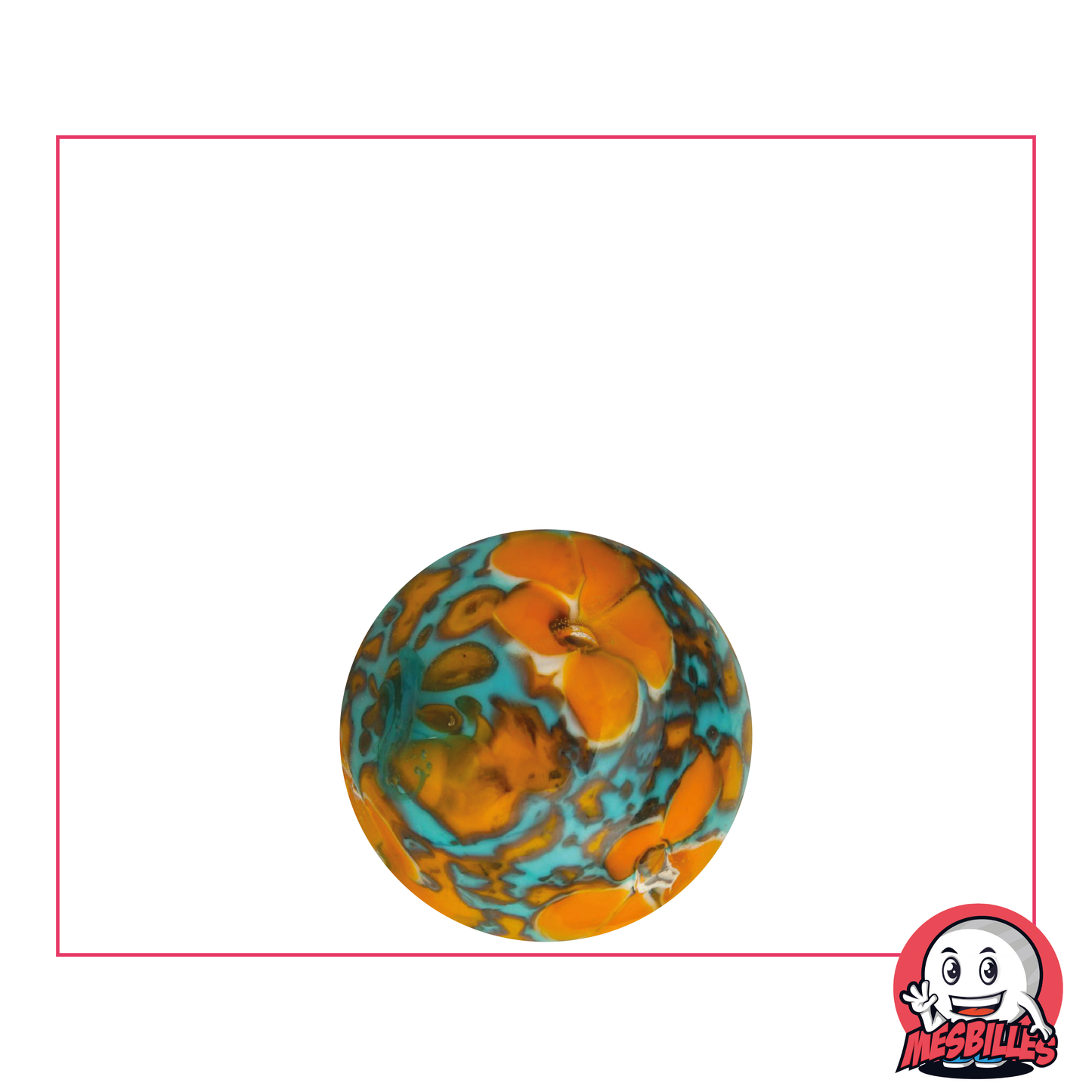 1 Bille Art Tapis Floral Orange 16 mm