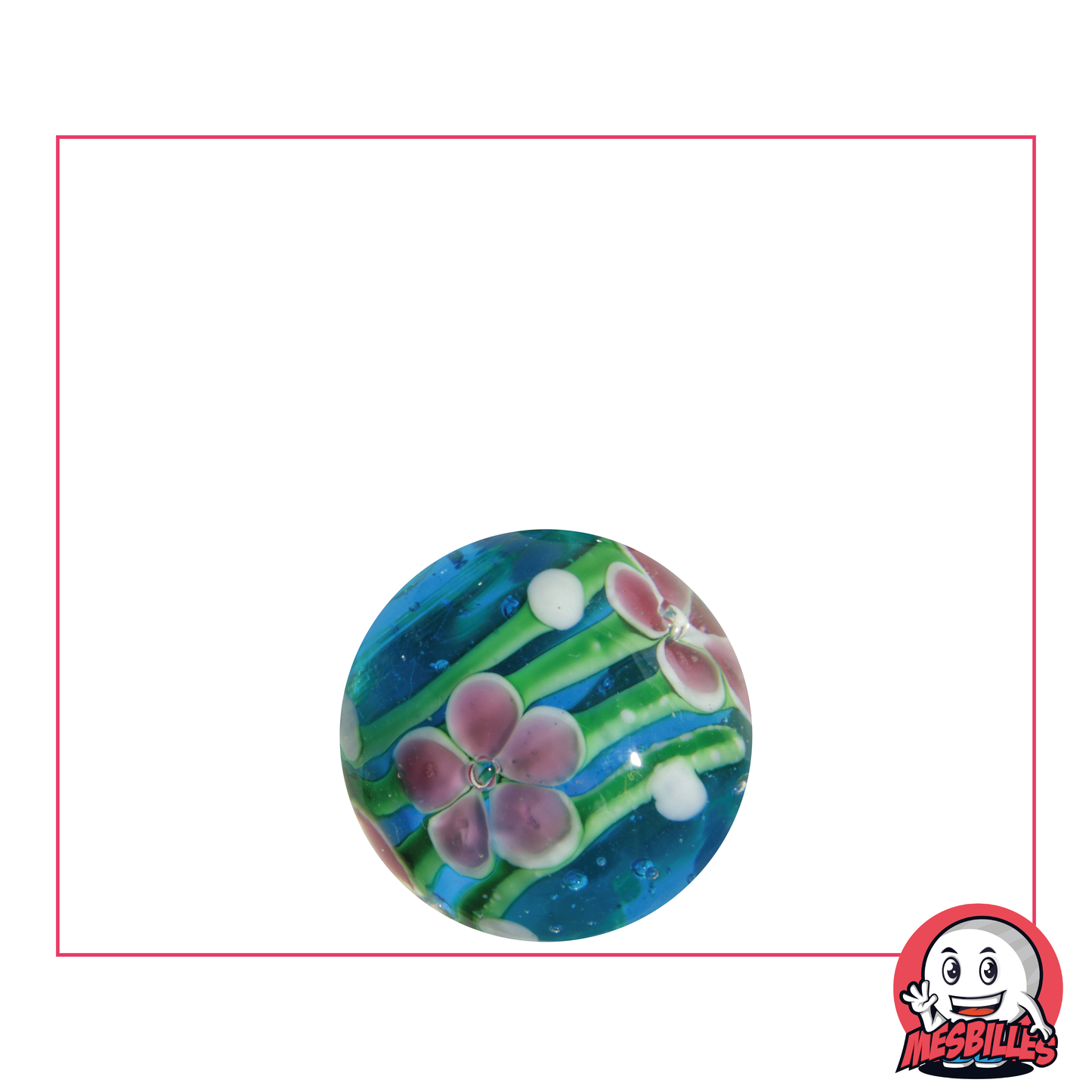 1 Bille Art Tige Fleurie Bleu 16 mm
