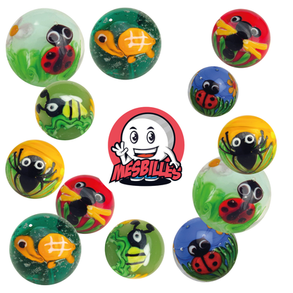 1 Bille Art Coccinelle Verte 22 mm